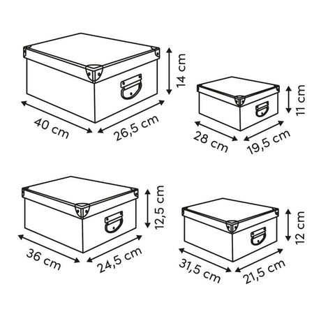 Комплект 4 кутии 5five Box' Eden, Картон, Оранжев
