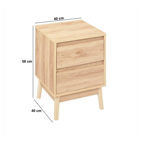 Нощно шкафче с 2 чекмеджета 5five Abana, Бежово, 40 cm