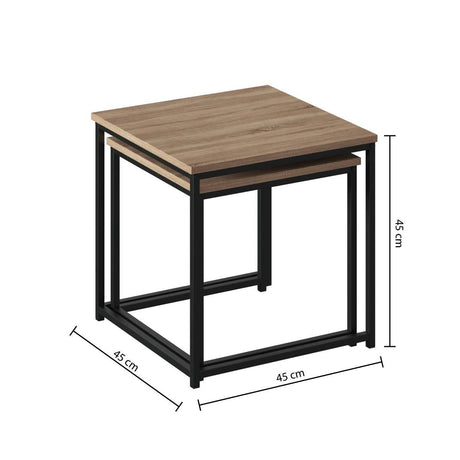 Комплект от 2 маси 5five Aliaj, MDF, Черен
