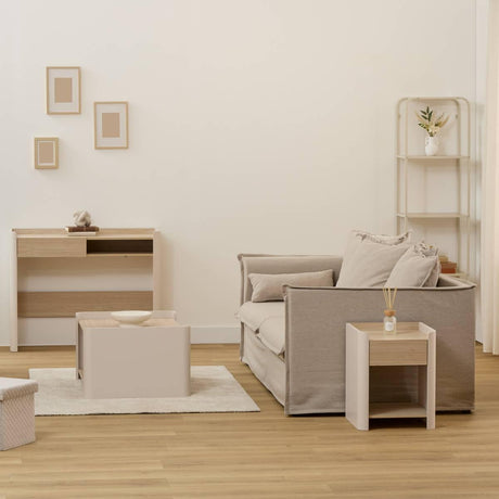 Конзолна маса 5five Roundy, MDF, 100 cm, Слонова кост