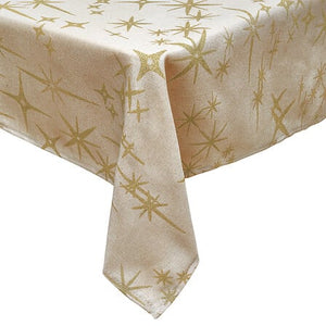 Canvas star tablecloth 140 x 240 cm, beige