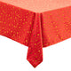 Velvet tablecloth with star pattern 140 x 360 cm, red
