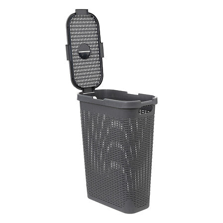 Кош за пране 5five, Полипропилен, Ратан, 40L, Сив