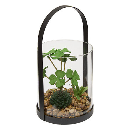 Terariu suspendat Wilo cu atmosferă de plante artificiale, 19 cm, diverse specii