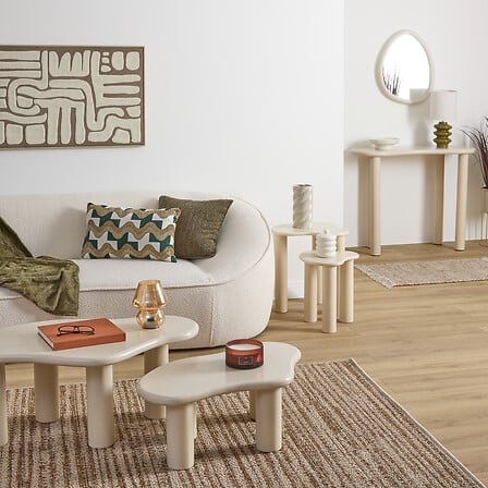 Masă de cafea Atmosphera Olao, Ivory, 2 buc.