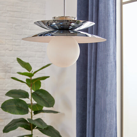 Lampă suspendată Atmosphere Omia, 38 cm, argintie