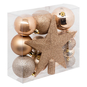 Коледна декорация за елха atmosphera Colorama de Noel, 18 части, Бежова