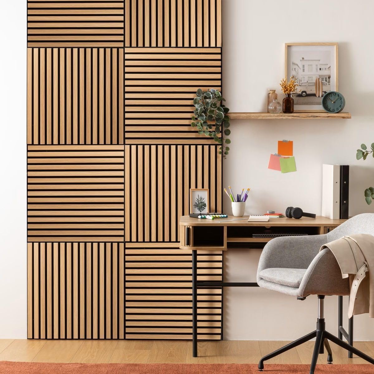 Panou decorativ acustic de perete Atmosphera Colva, MDF, 60x60 cm