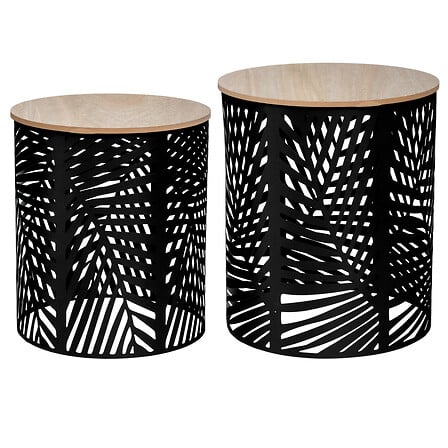 Masă de cafea Atmosphera, Metal, Negru, 2 buc.