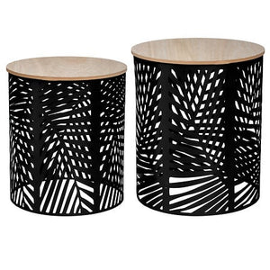 Masă de cafea Atmosphera, Metal, Negru, 2 buc.