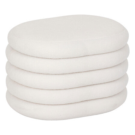 Pouf Depozitare Atmosphera Giulia, Boucle, Alb