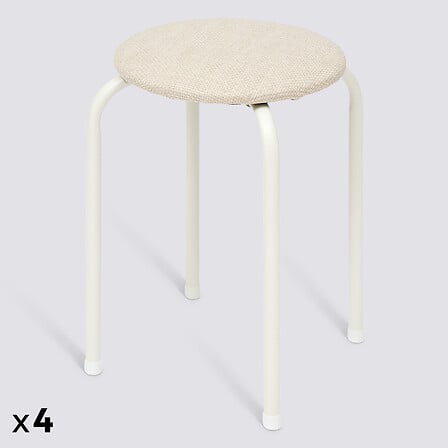 Табуретка 5five, Метал и полиестер, Бежова, Ø38 cm