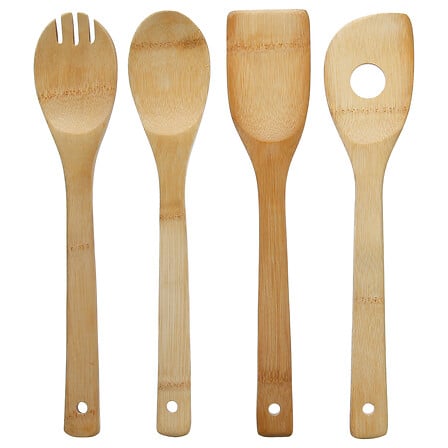Комплект 4 бамбукови прибора 5five, Бежов, 30 cm