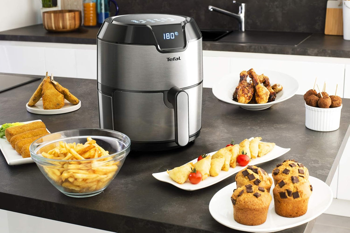 Friteuză Tefal Easy Fry Deluxe, EY401d, XL 1,2 kg, Negru/Gri