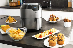 Friteuză Tefal Easy Fry Deluxe, EY401d, XL 1,2 kg, Negru/Gri