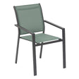 Essentia olive graphite stacking aluminium dining chair