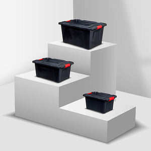 Кутия за съхранение 5five Store n'Lock, Пластмаса, 30L, Черна