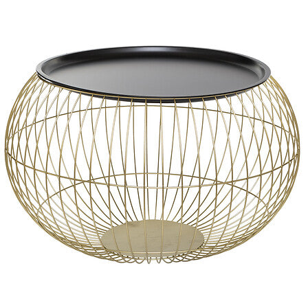 Masă de cafea Atmosphera Alya, Metal, Auriu, 2 bucăți