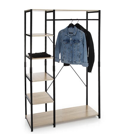 Закачалка с 5 рафта 5five Aliaj, MDF, Черна, 170 cm