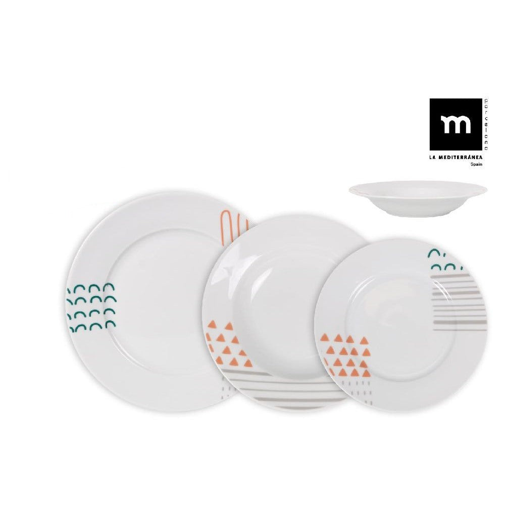 Set de masă LA MEDITERRANEA Veronique, 12 piese, porțelan