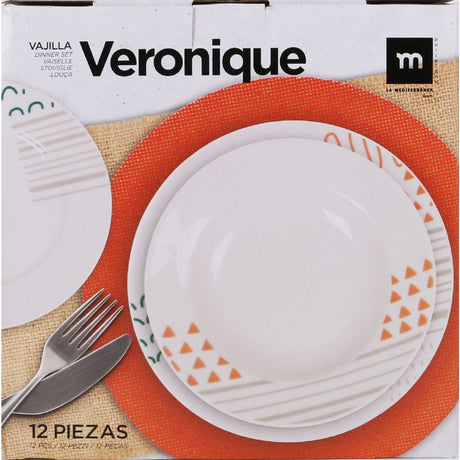 Set de masă LA MEDITERRANEA Veronique, 12 piese, porțelan
