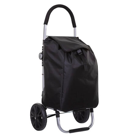 Сгъваема пазарска количка 5five Modern Color, Алуминий, 51L, Черна