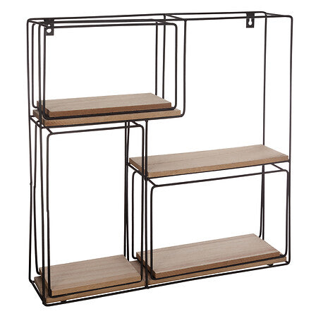 Raft de perete Atmosphera Ally, metal și MDF, 4 bucăți