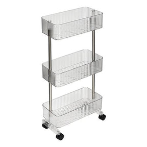 Етажерка количка 5five, 3 нива, 40 cm, Прозрачна