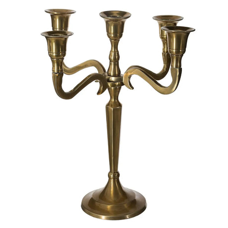 Sfeșnic cu 5 brațe, atmosferă, metal, 27 cm