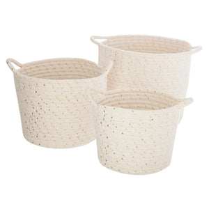Set de coșuri pentru copii Atmosphera Lurex, Alb, 2 buc