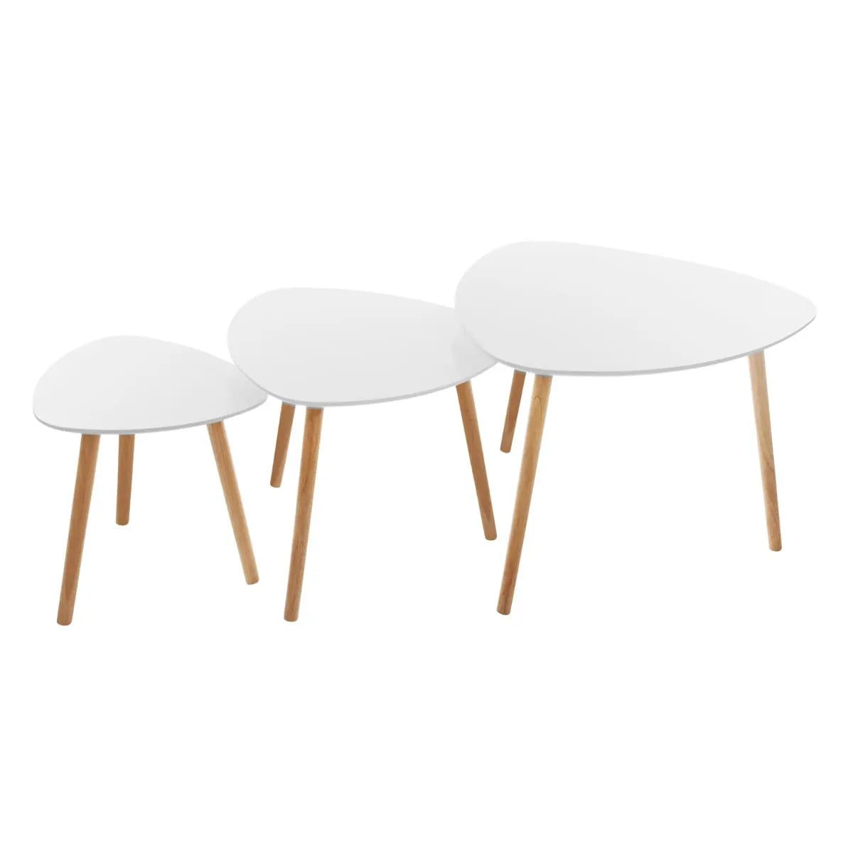 Masă de cafea Atmosphera Mileo, Albă, 3 piese, 34/47/60 cm