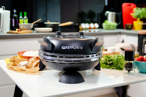 Cuptor de pizza G3Ferrari Delizia Special, Suprafață de coacere din piatră refractară, termostat până la 390°C și temporizator cu semnal sonor negru, Negru