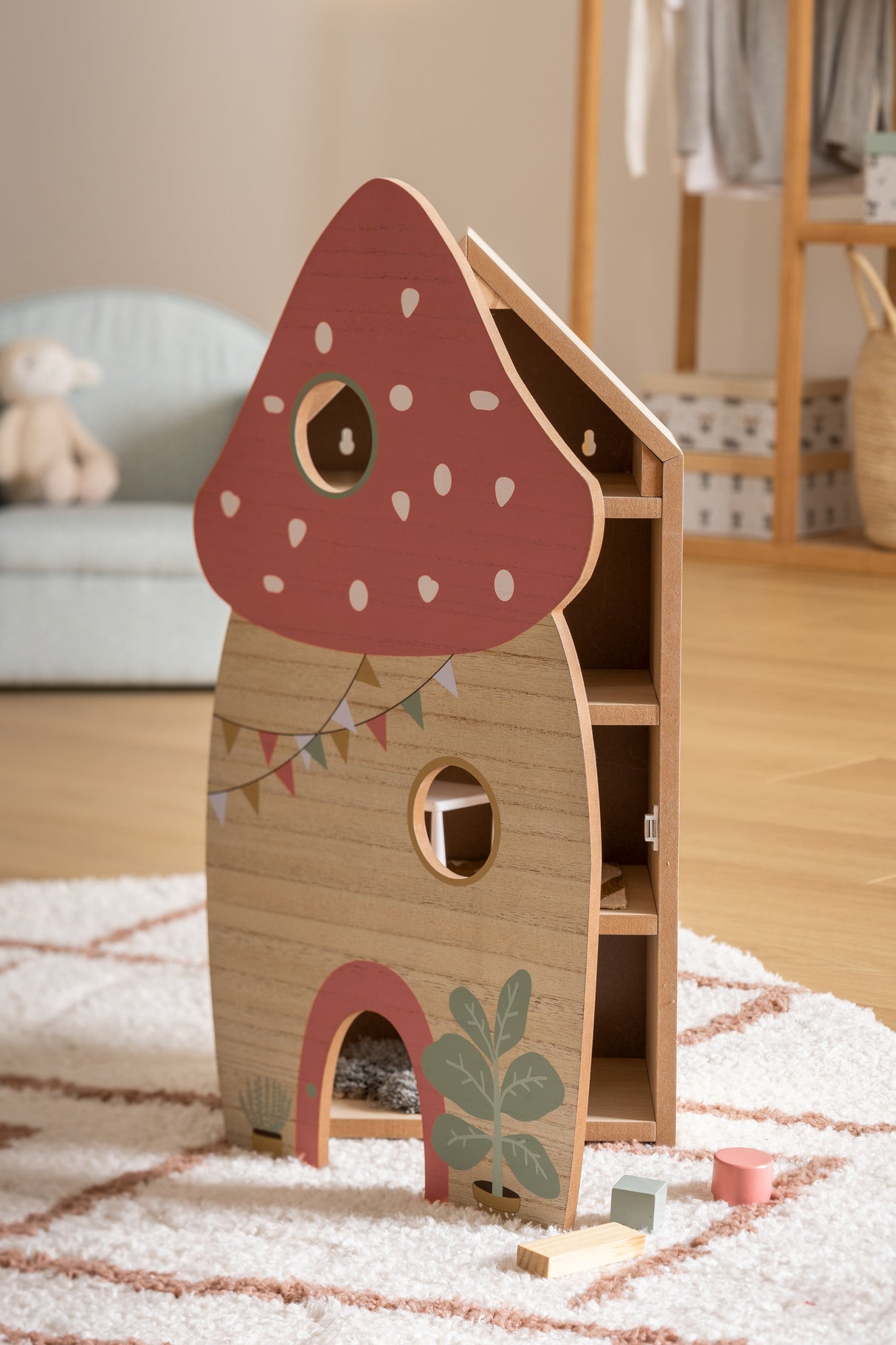 Dulap de depozitare pentru copii Atmosphera Mushroom, MDF