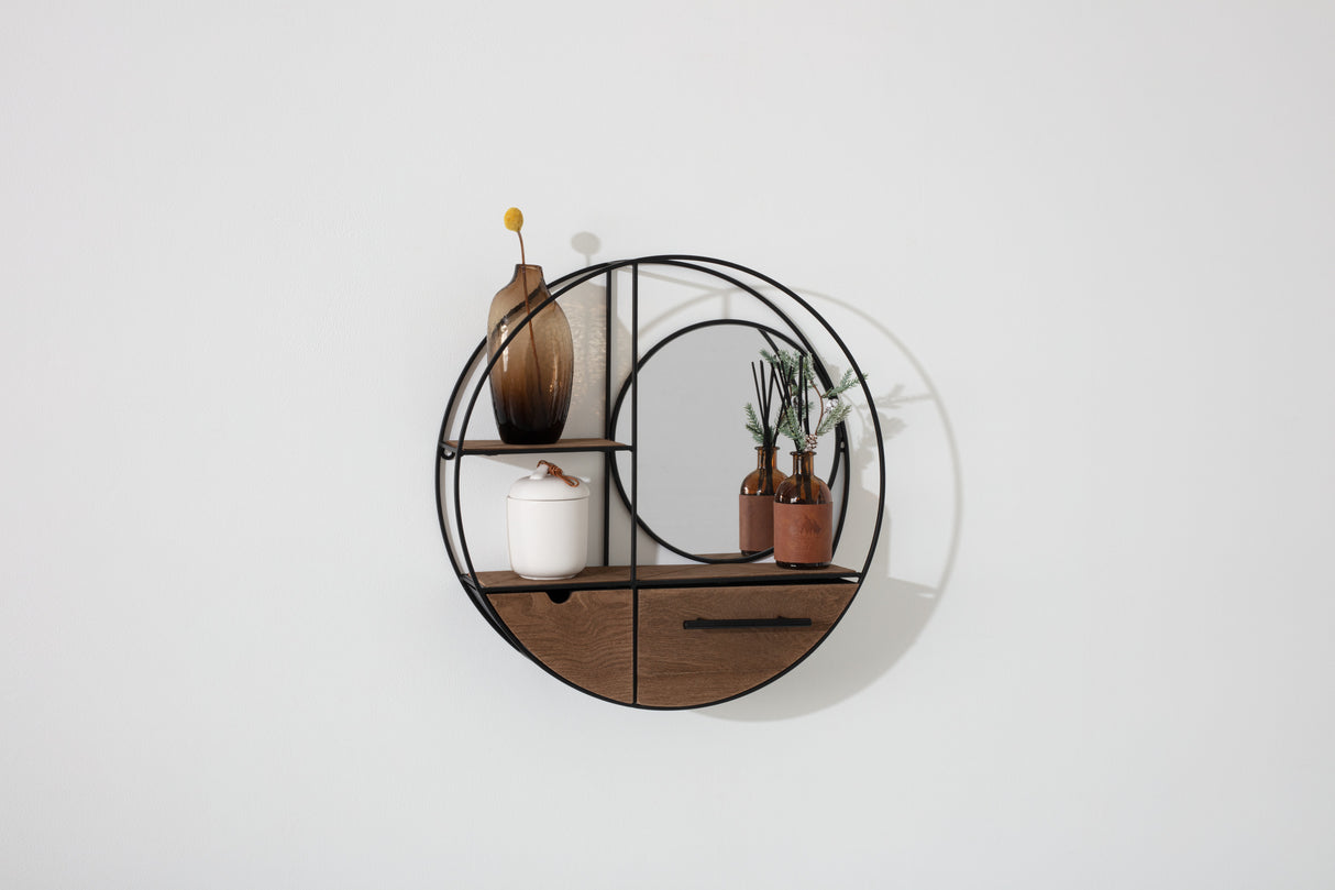 Raft de perete Atmosphere Kiara, metal și MDF, Ø50 cm