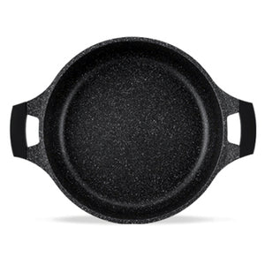Cratiță Royalty Line BS36M cu capac de sticlă, 36 cm, 13 L, finisaj marmorat, inducție
