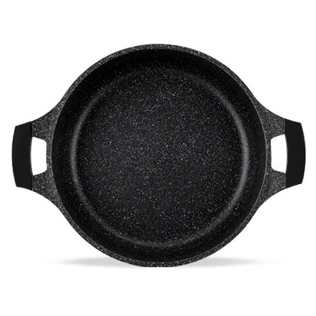 Cratiță Royalty Line BS36M cu capac de sticlă, 36 cm, 13 L, finisaj marmorat, inducție