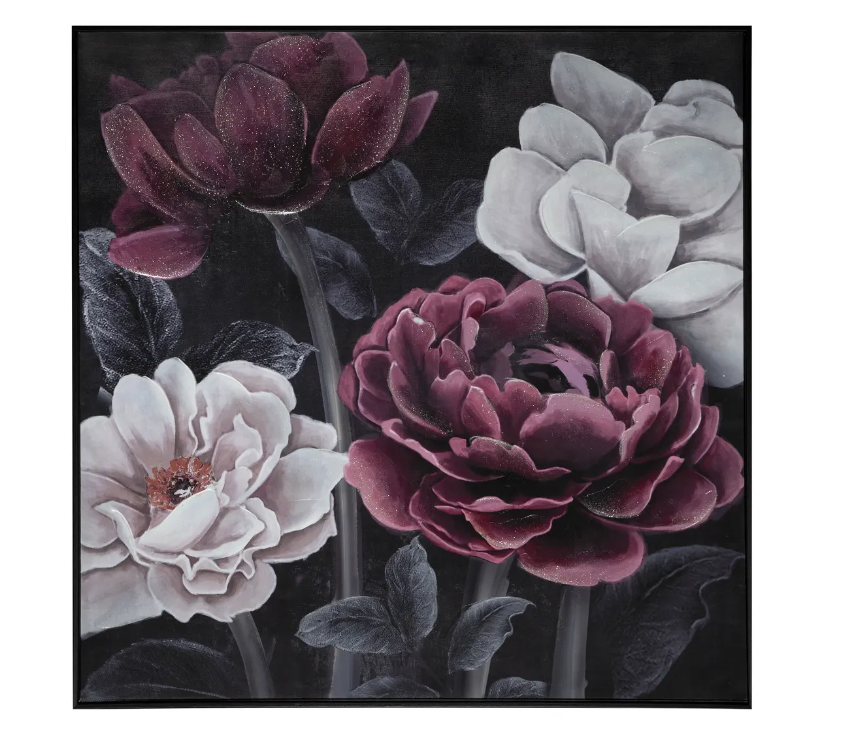 Pictură atmosferă Floare Neagră, 58x58 cm