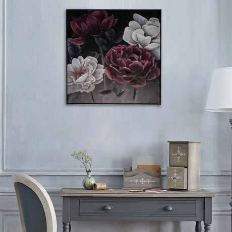 Pictură atmosferă Floare Neagră, 58x58 cm