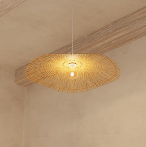 Lampă suspendată Atmosphere Tess, 75 cm, bambus