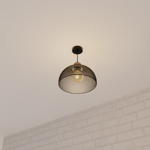 Lampă suspendată Atmosphera Sam, 30 cm, Metal, Lemn