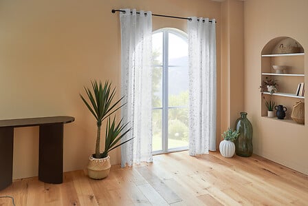 Lazi sheer curtain 140 x 240 cm white floral pattern