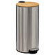 Кош за боклук с педал 5five Modern Color, Инокс и бамбук, 30L, Сребрист