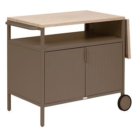 Trolley Ironia extendable steel wood effect and coffee