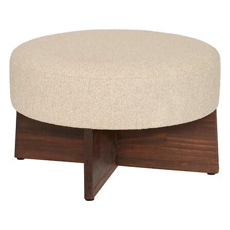 Pouf atmosferă Kayan, Boucle, Ivory, Ø50 cm
