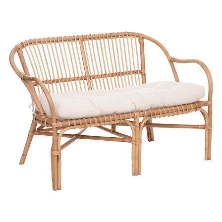 Canapea Atmosphera Neta cu două locuri, Rattan, Alb, 110x68x77 cm