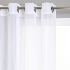 Striped sheer curtains 140 x 240 cm white