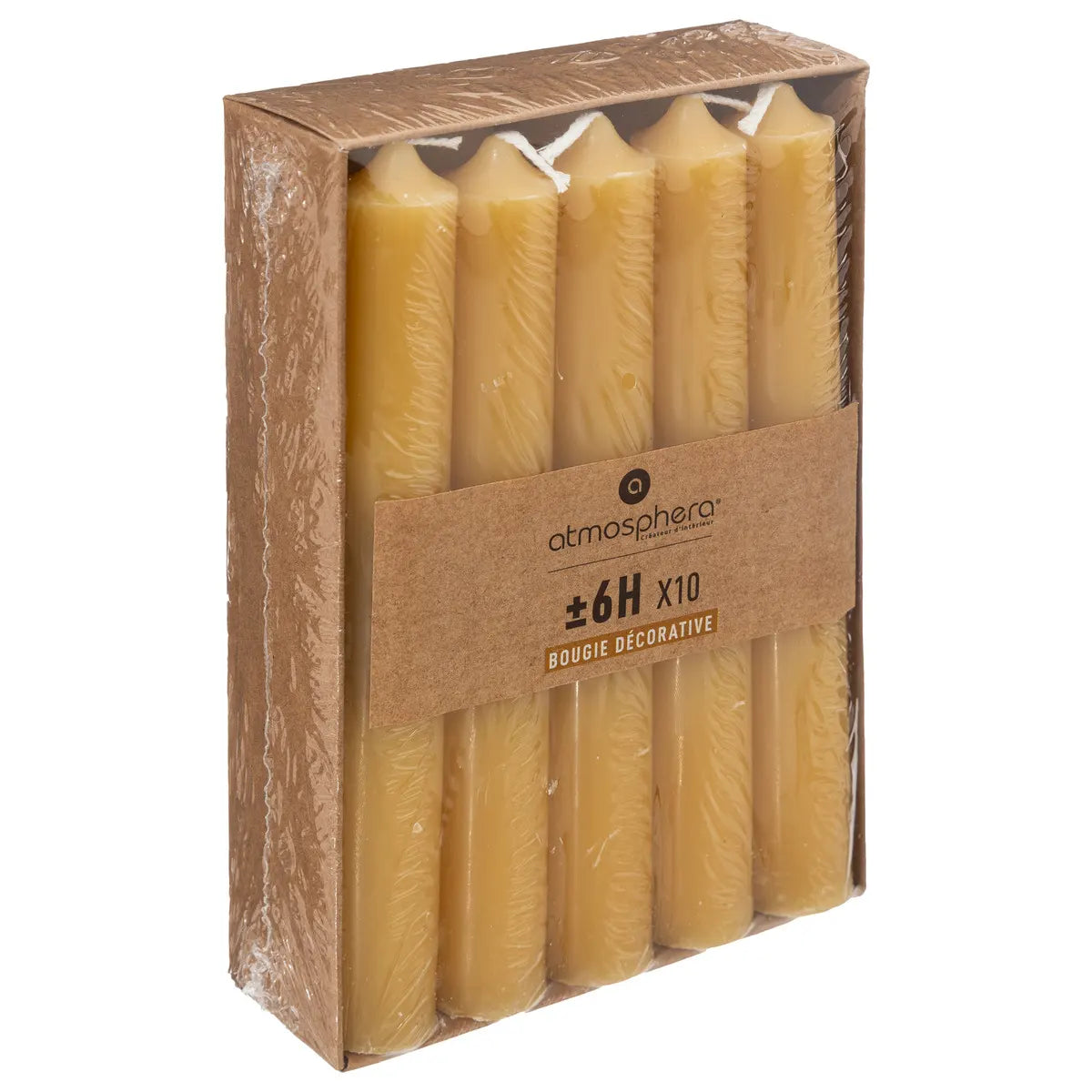 Set lumânări neparfumate Atmosphera Hugo, 16 cm, 10 buc.