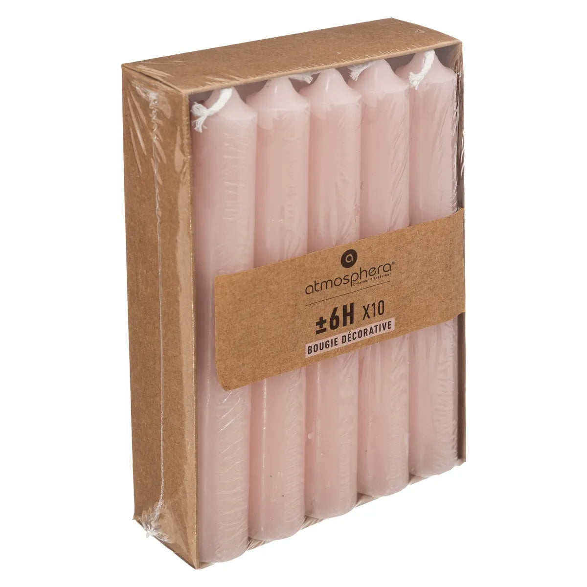 Set lumânări neparfumate Atmosphera Hugo, 16 cm, 10 buc.
