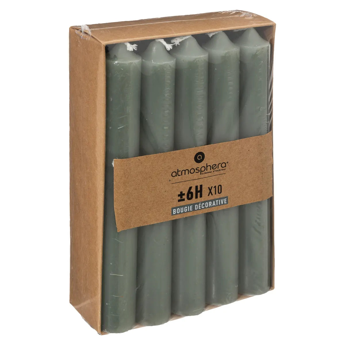 Set lumânări neparfumate Atmosphera Hugo, 16 cm, 10 buc.