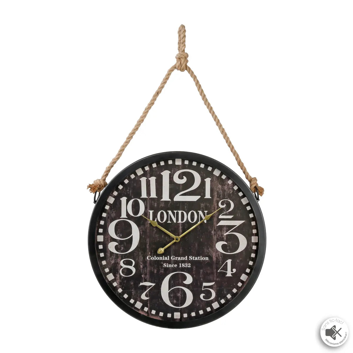 Ceas de perete Atmosphera Belt, Ø52 cm, Metal, Cu curea